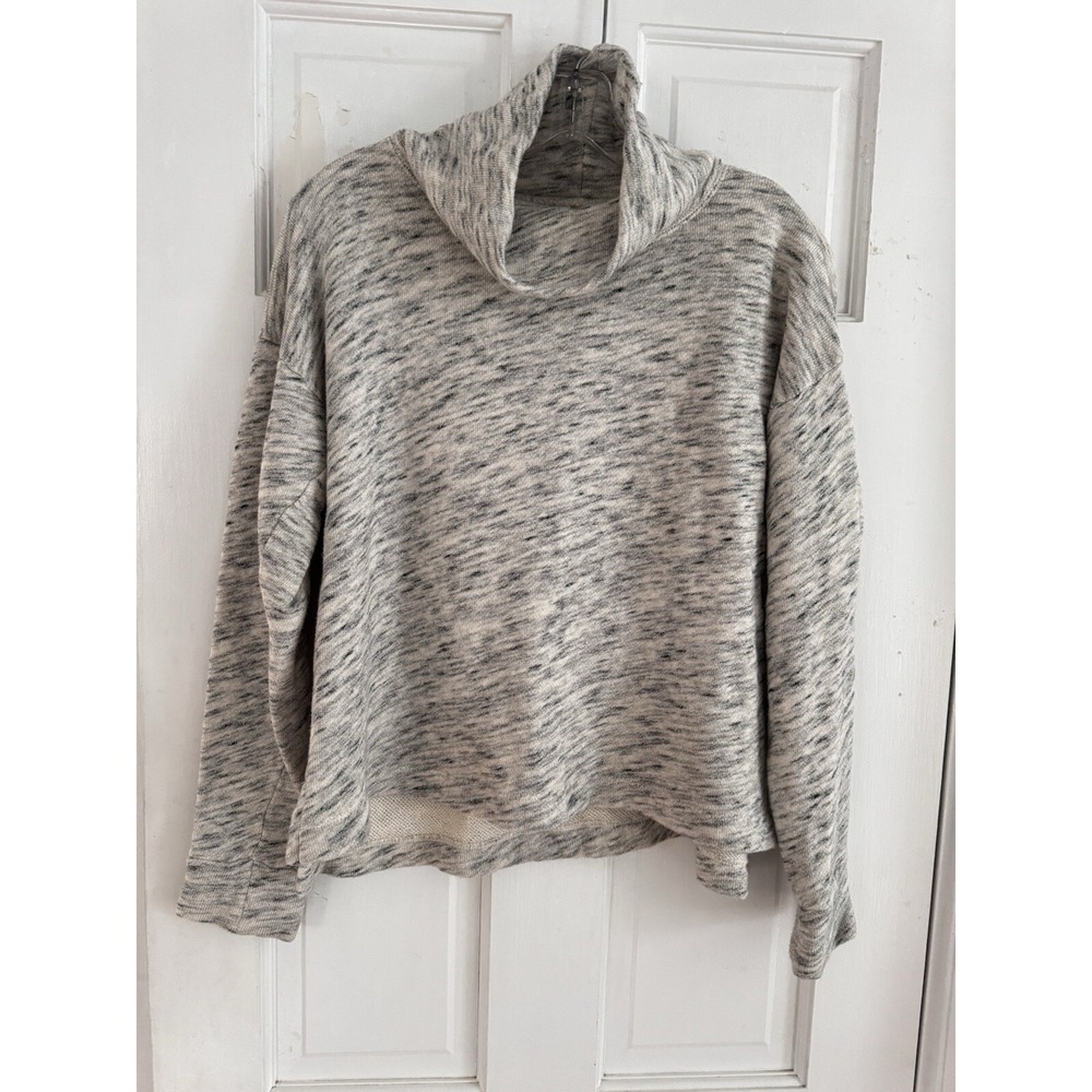 J.‎ Crew Women's Sz S Gray Fleece Cowl Neck Sweater  Long Sleeve Comfy Casual